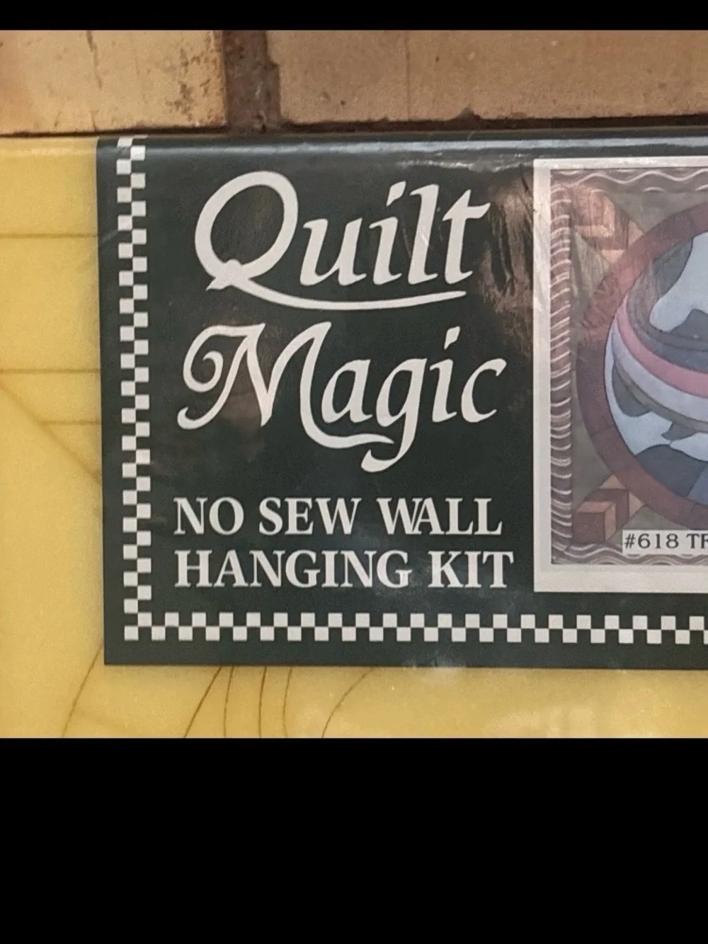 Vintage Sealed Quilt Magic No Sew Wall Hanging Kit #618 Trout in Circle
